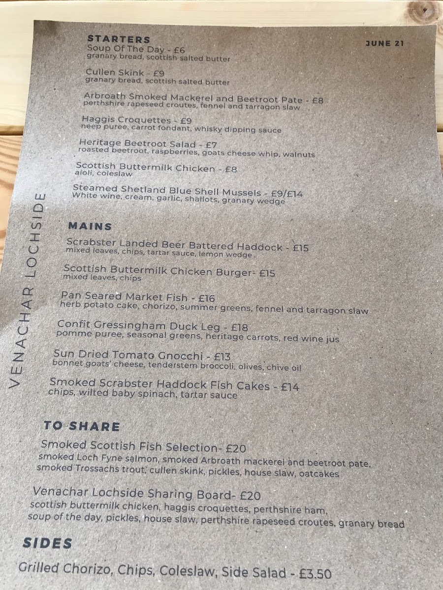 Menu Venachar Lochside Luxury Scottish Wedding Venue-2