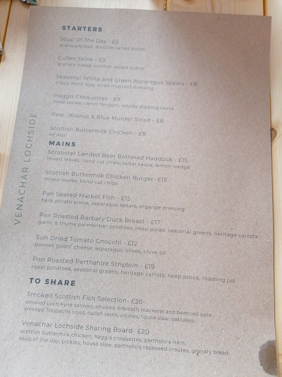 Menu Venachar Lochside Luxury Scottish Wedding Venue-3