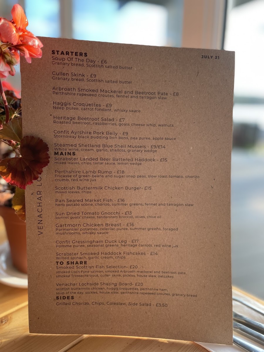 Menu Venachar Lochside Luxury Scottish Wedding Venue-4