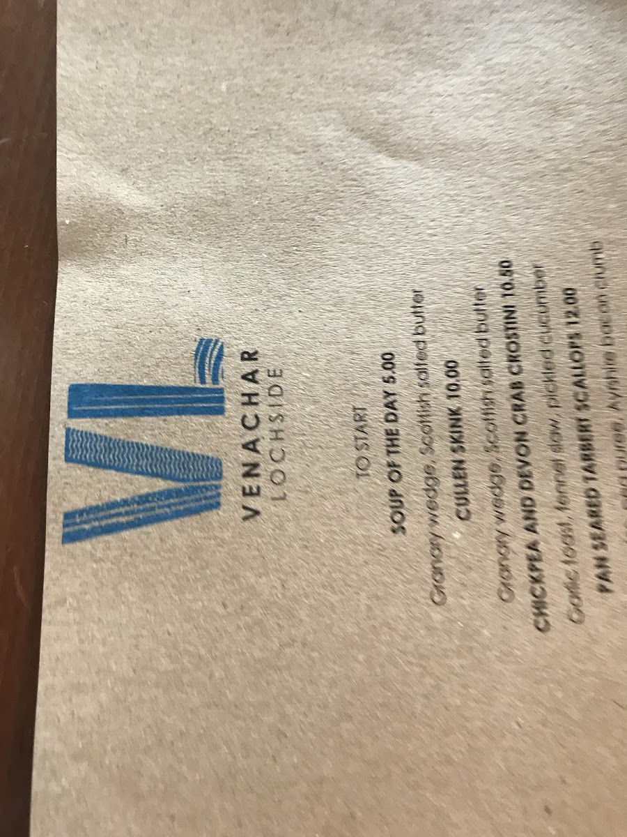 Menu Venachar Lochside Luxury Scottish Wedding Venue-8